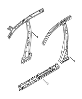 Запчасти Geely Emgrand X7 Поколение I — рестайлинг II (2018)  — Центральная стойка кузова (3) — схема