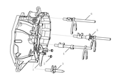 Запчасти Geely GS Поколение I — рестайлинг (2019)  — Вилки и штоки переключения передач (FE-7JD（4G18、F621F）) — схема