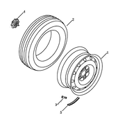 Колесные диски стальные (штампованные), алюминиевые (литые) и шины (5) Geely Emgrand X7 — схема
