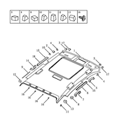 Панель, обшивка и комплектующие крыши (потолка) (CONFORTABLE/FLAGSHIP VERSION、SUNROOF) Geely Emgrand GT — схема