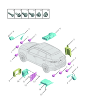 Камера заднего вида и датчики парковки (парктроники) (1) Geely Atlas Pro — схема