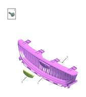 Эмблема и решетка радиатора в сборе Geely Emgrand 7 — схема