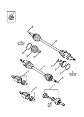 Запчасти Geely Emgrand X7 Поколение I — рестайлинг II (2018)  — Приводной вал (привод колеса) (1) — схема