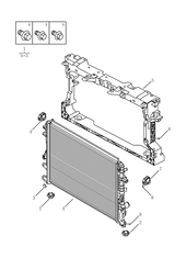 Радиатор охлаждения Geely Coolray — схема