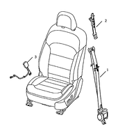 Запчасти Geely GS Поколение I — рестайлинг (2019)  — Ремни безопасности и их крепежи для передних сидений — схема