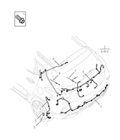 Проводка задней части кузова (датчика парковки, фар) (FE-7JD) Geely GS — схема