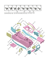 Запчасти Geely Tugella Поколение I — рестайлинг (2022)  — Центральный тоннель (консоль) и подлокотник (GF) — схема