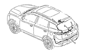 Проводка задней части кузова (датчика парковки, фар) (RUSSIA, JLE-4G18T) Geely Atlas — схема