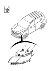Фары передние (1) Geely Emgrand X7 — схема