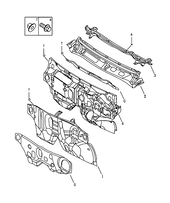 Запчасти Geely Emgrand X7 Поколение I — рестайлинг II (2018)  — Перегородка (панель) моторного отсека (2) — схема