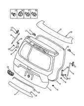 Дверь багажника (2) Geely Emgrand X7 — схема