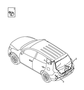 Запчасти Geely Emgrand X7 Поколение I — рестайлинг II (2018)  — Проводка задней части кузова (датчика парковки, фар) (4) — схема