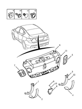 Запчасти Geely Emgrand GT Поколение I (2015)  — Обшивка 5-й двери (багажника) — схема