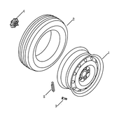 Колесные диски стальные (штампованные), алюминиевые (литые) и шины (3) Geely Emgrand X7 — схема