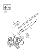 Запчасти Geely Coolray Поколение I — рестайлинг (2022)  — Мотор и щетка стеклоочистителя (заднего) — схема