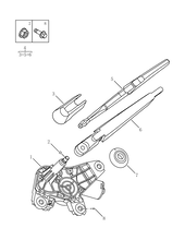 Запчасти Geely Coolray Поколение I (2018)  — Мотор и щетка стеклоочистителя (заднего) — схема