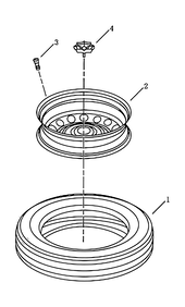 Колесные диски стальные (штампованные), алюминиевые (литые) и шины Geely Atlas — схема
