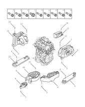 Опоры двигателя (1) Geely Atlas Pro — схема