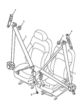 Запчасти Geely Emgrand 7 Поколение II — рестайлинг (2016)  — Ремни безопасности и их крепежи для передних сидений — схема