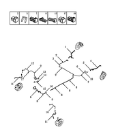 Тормозные трубки и шланги (SOUTH AMERICA+CVT; MIDDLE EAST+CVT; EAST EUROPE+CVT; AFRICA(TROPICAL)+CVT) Geely Emgrand 7 — схема