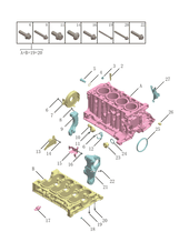 Запчасти Geely Tugella Поколение I (2019)  — Блок цилиндров (Model Year 2022) — схема