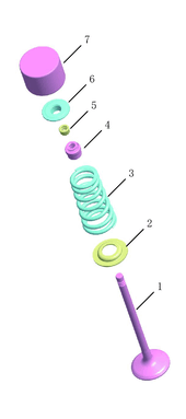 Клапанный механизм ГРМ (JLH-4G20TDB-B14/B17/B27) Geely Tugella — схема