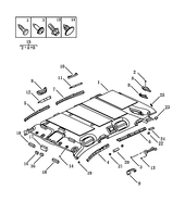 Панель, обшивка и комплектующие крыши (потолка) (RUSSIA 4G18 (W/O SUNROOF)) Geely Atlas — схема