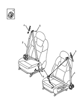 Ремни безопасности и их крепежи для передних сидений (2) Geely Emgrand X7 — схема