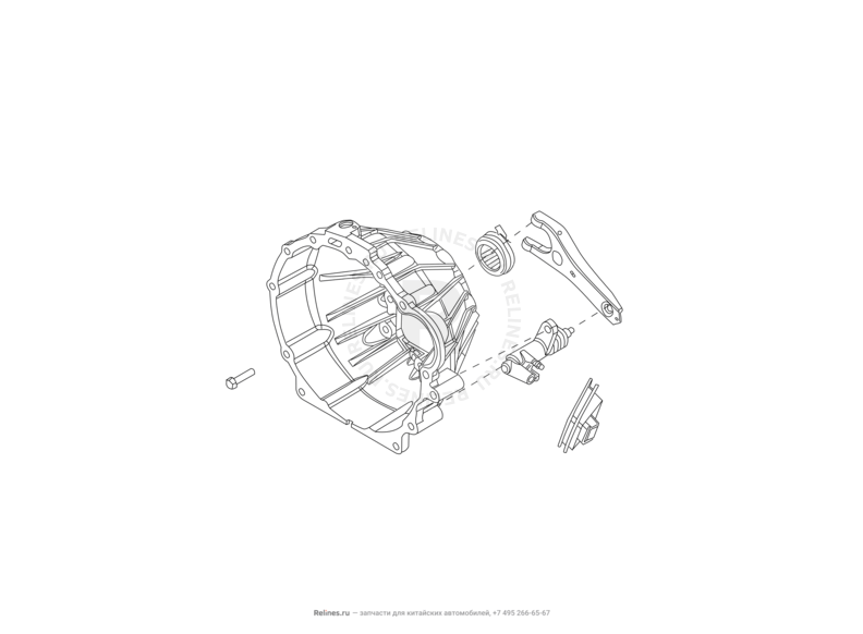 Запчасти Great Wall Hover H2 Поколение I (2005)  — Коробка переключения передач (КПП) в сборе (1) — схема