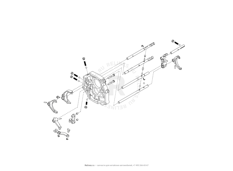 Запчасти Great Wall Hover H2 Поколение I (2005)  — Коробка переключения передач (КПП) в сборе (4) — схема