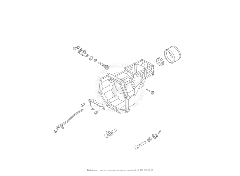 Запчасти Great Wall Hover H2 Поколение I (2005)  — Коробка переключения передач (КПП) в сборе (6) — схема