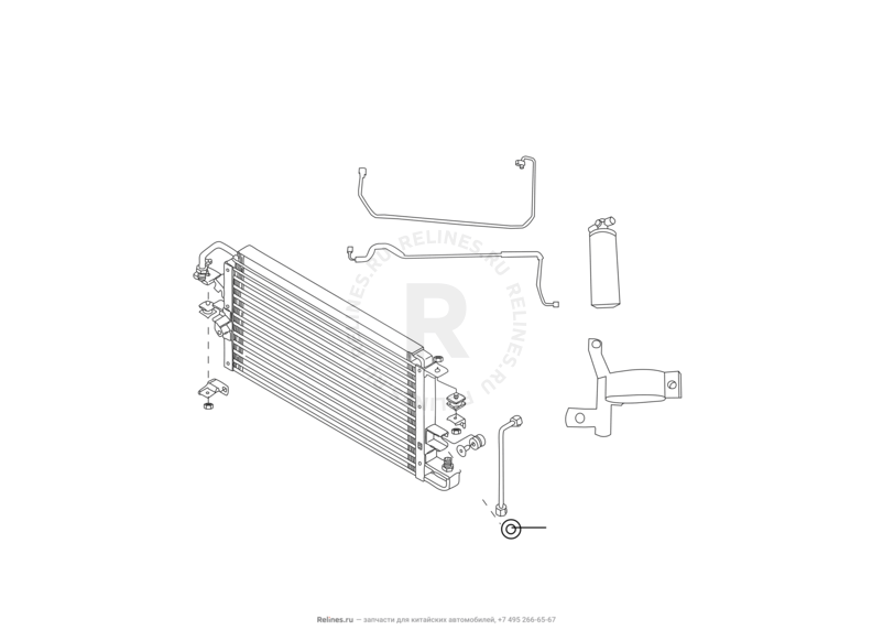 Болты, гайки, уплотнители, шланги и клапан радиатора кондиционера (1) CONDENSER AND RECEIVER DRYER KIT Great Wall Deer — схема