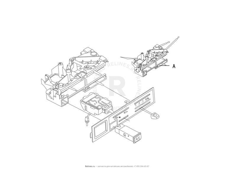 Болты, гайки, уплотнители, шланги и клапан радиатора кондиционера (6) - CONTROLLER ASSEMBLY Great Wall Deer — схема