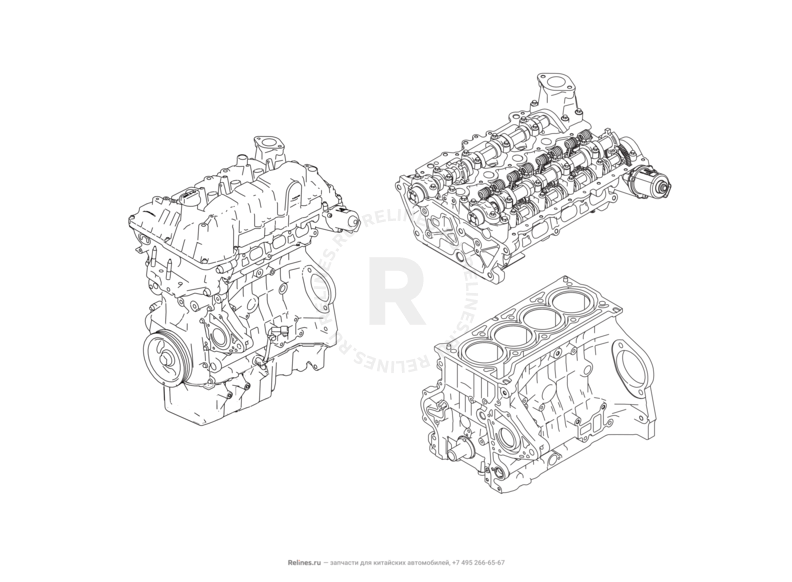 Двигатель в сборе Haval F7 — схема