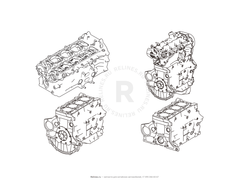 Двигатель в сборе Haval F7x — схема