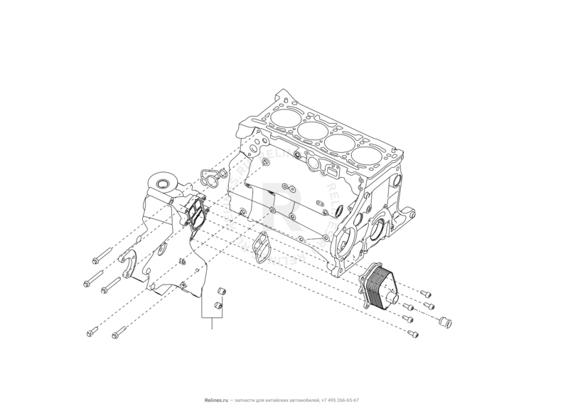 Радиатор масляный Haval F7x — схема