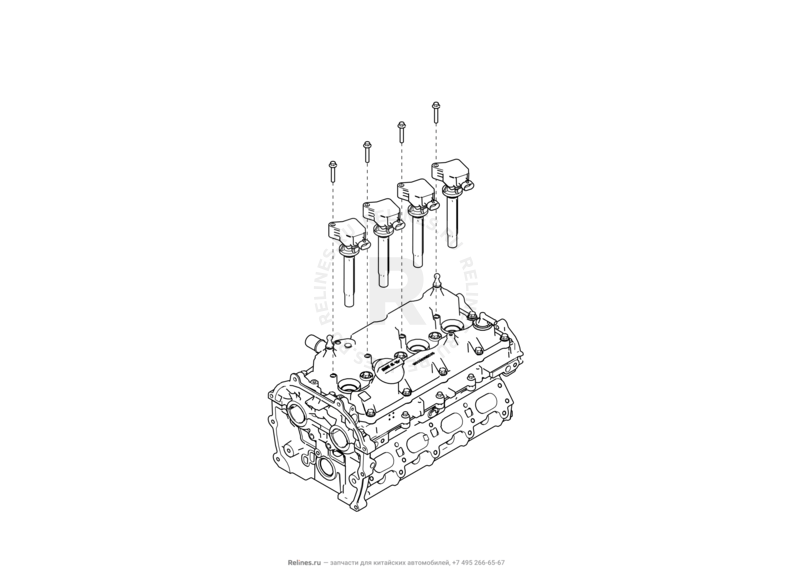 Запчасти Haval F7x Поколение I (2019) 2.0л, 4x2 (КПП: 1500000CDB120R) — Катушка зажигания — схема