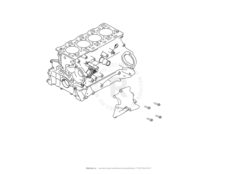 Запчасти Haval H9 Поколение I — рестайлинг I (2017) Дизель — Кронштейн компрессора кондиционера — схема