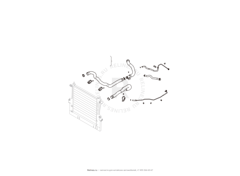 Патрубки и шланги радиатора Haval H9 — схема