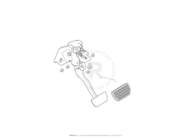 Запчасти Haval F7 Поколение I (2018) 2.0л, 4x4 (КПП: 1500000CDB220R) — Педаль тормоза — схема