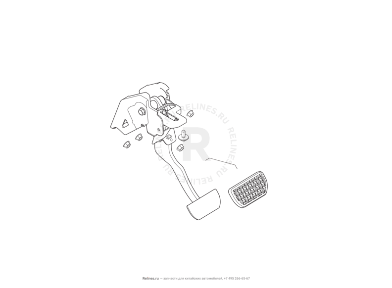Запчасти Haval F7x Поколение I (2019) 2.0л, 4x2 (КПП: 1500000CDB120R) — Педаль тормоза — схема