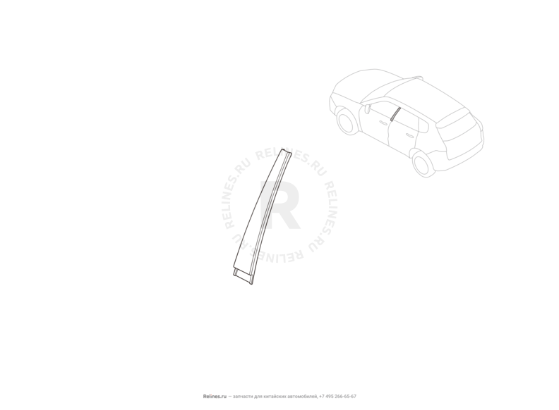 Запчасти Haval H5 Поколение I (2020) 2.0л, МКПП — Отделка центральной стойки кузова (наружняя) — схема