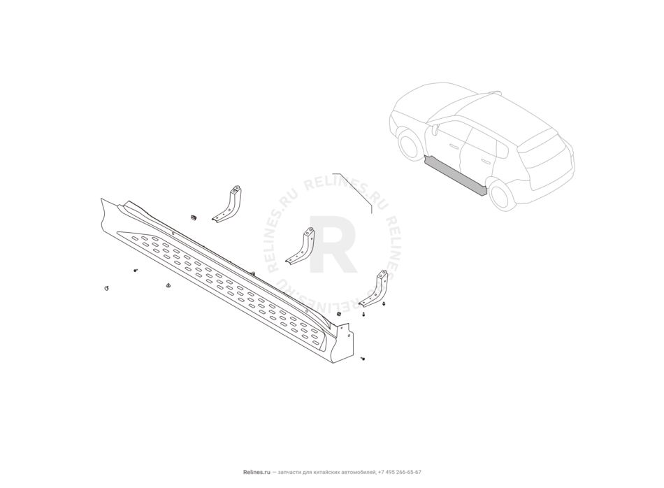 Запчасти Haval H9 Поколение I — рестайлинг I (2017) Дизель — Пороги и ...