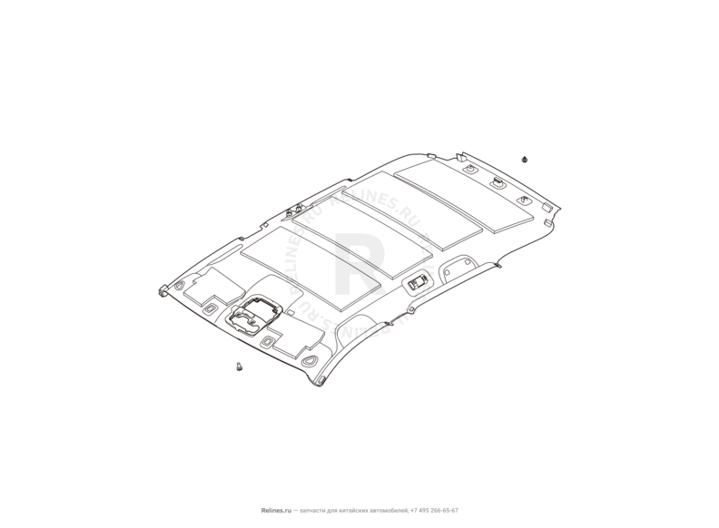 Запчасти Haval F7 Поколение I (2018) 2.0л, 4x4 (КПП: 1500000CDB220R) — Обшивка и комплектующие крыши (потолка) — схема