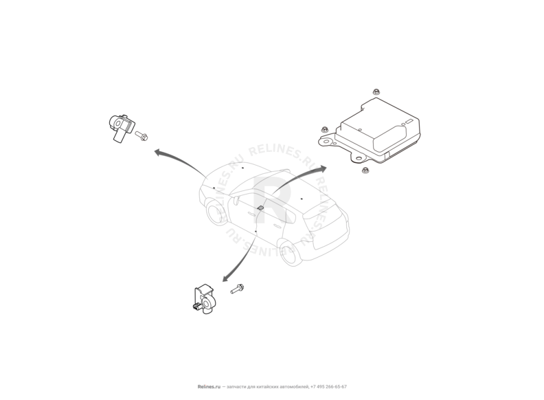 Запчасти Haval F7x Поколение I (2019) 1.5л, 4x2 (КПП: 1500000CDB125B) — Блок управления подушками безопасности (Airbag) — схема