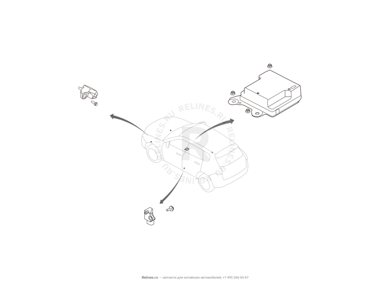 Запчасти Haval H9 Поколение I — рестайлинг I (2017) Дизель — Блок управления подушками безопасности (Airbag) — схема