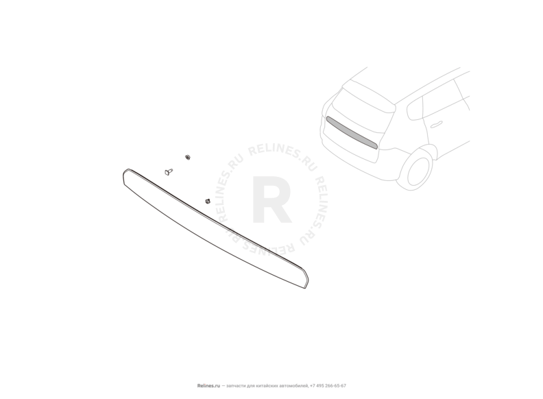 Запчасти Haval H9 Поколение I — рестайлинг I (2017) Дизель — Накладки 5-й двери (багажника) — схема