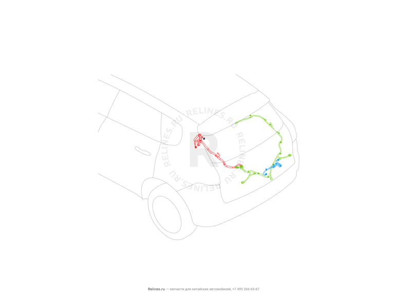 Запчасти Haval F7x Поколение I (2019) 2.0л, 4x4 (КПП: 1500000CDB220R) — Проводка багажного отсека (багажника) — схема