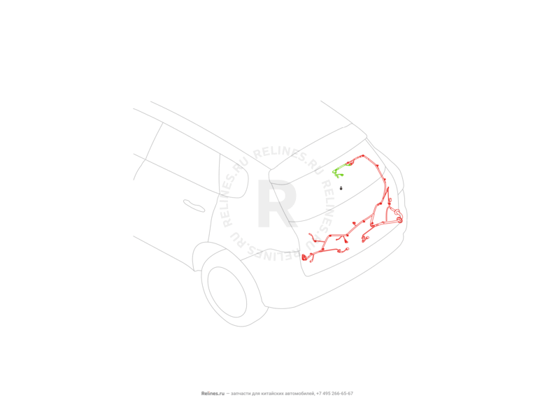 Запчасти Haval H9 Поколение I — рестайлинг I (2017) Дизель — Проводка багажного отсека (багажника) — схема