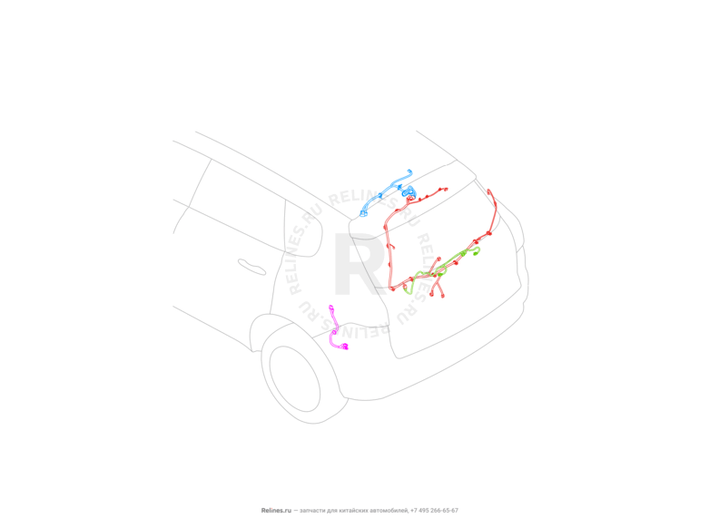 Запчасти Haval H5 Поколение I (2020) 2.0л, МКПП — Проводка багажного отсека (багажника) — схема